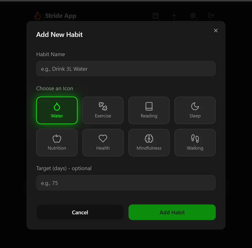 Stride | Habit & Goal Tracker App