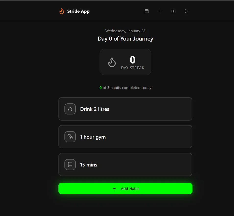 Stride | Habit & Goal Tracker App